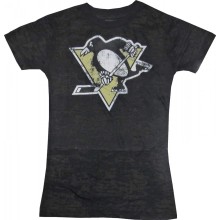 Pittsburgh Penguins Reebok NHL Girls Black Sheer Lightweight T-Shirt