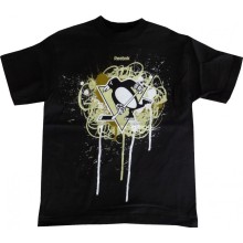 Pittsburgh Penguins Reebok NHL Youth Fresh Paint Black T-Shirt