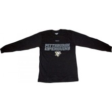 Pittsburgh Penguins Reebok NHL Youth Center Ice Black Long Sleeve T-Shirt