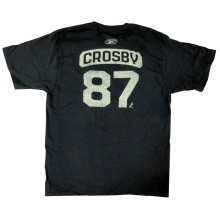 Sidney Crosby Reebok NHL Pittsburgh Penguins Hockey Black Name & Number T-Shirt