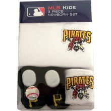 Pittsburgh Pirates MLB 3-Piece Newborn Set (Bodysuit, Bib, Booties)
