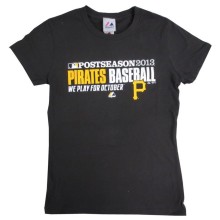 Pittsburgh Pirates Majestic MLB Women's 2013 Postseason Black T-Shirt