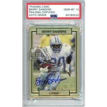 Barry Sanders 1990 Action Packed Autograph Card #78 PSA/DNA 10