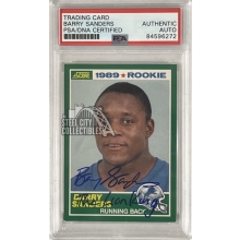 Barry Sanders 1989 Score Football Autograph "Lion King" Rookie Card #257 PSA/DNA