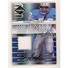 Barry Sanders 2008 Leaf Limited Trademarks Autograph Jersey Card #T-15 13/15