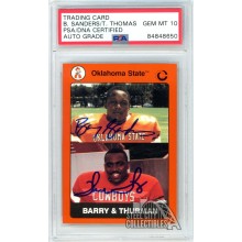 Barry Sanders/Thurman Thomas 1991 Collegiate Collection Autograph Card #78 PSA/DNA 10