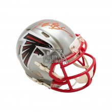 Deion Sanders Autographed Atlanta Falcons Flash Mini Football Helmet - BAS (Red Ink)