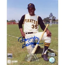 Manny Sanguillen Autographed Pittsburgh Pirates 8x10 Photo - BAS (Kneeling)