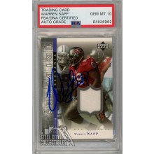 Warren Sapp 2001 Upper Deck Tributes Autograph Jersey Card #TT-WS PSA/DNA 10