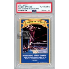 Randy Savage 1991 WWF Gold Bond Ice Cream Card PSA Authentic