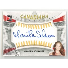 Monika Schnarre 2011 In The Game Canadiana Between The Seams Auto Card #BTS-MS