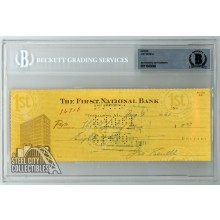Joe Sewell Autographed Check - BAS
