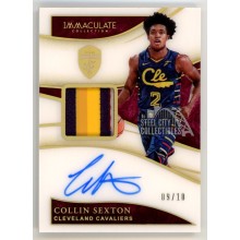 Collin Sexton 2019-20 Panini Immaculate Autograph Patch Card #PA-CSX 09/10