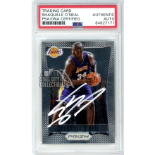 Shaquille O'Neal 2012-13 Panini Prizm Autograph Card #166 PSA/DNA (White)