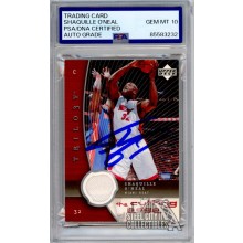Shaquille O'Neal 2005-06 UD Trilogy Autograph Jersey Card #CE-SO PSA/DNA 10