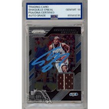 Shaquille O'Neal 2018-19 Panini Prizm Autograph Jersey Card #1 PSA/DNA 10 (Blue)