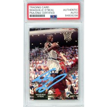 Shaquille O'Neal 1992-93 Topps Stadium Club Autograph Rookie Card #247 PSA/DNA (Light Blue)