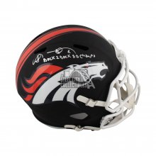 Shannon Sharpe Back to Back SB Champs Autographed Broncos Flat Black F/S Helmet BAS