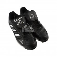 Charlie Sheen Autographed Black Adidas Baseball Cleats - JSA COA