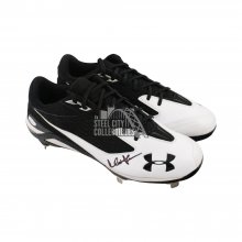 Charlie Sheen Autographed Under Armour Black and White Baseball Cleats - JSA COA