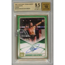 Shinsuke Nakamura 2020 Topps Transcendent WWE Green Autograph Card 04/15 BGS 9.5