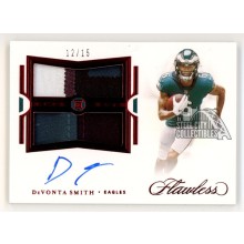 DeVonta Smith 2021 Panini Flawless Autograph Rookie Patch Card #RDPA-DVS 12/15