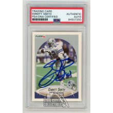 Emmitt Smith 1990 Fleer Football Autographed Card #U-40- PSA/DNA