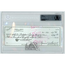 Sam Snead Autographed Check - BAS 10