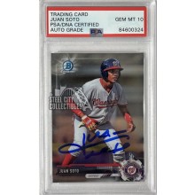 Juan Soto 2017 Bowman Chrome Draft Autograph Card #BDC162 PSA/DNA 10