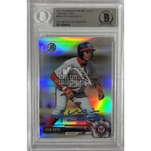 Juan Soto 2017 Bowman Chrome Draft Refractors Autograph Card #BDC162 - BAS