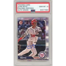 Juan Soto 2019 Bowman Baseball Autograph Card #92 PSA/DNA 10