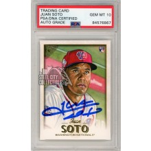 Juan Soto 2018 Topps Gallery Autograph Rookie Card #126 PSA/DNA 10