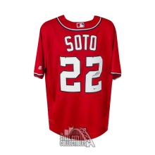Juan Soto Autographed Washington Nationals Red Majestic Baseball Jersey - BAS
