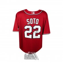 Juan Soto Autographed Washington Nationals Red Majestic Baseball Jersey - BAS COA