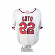 Juan Soto Autographed Washington Nationals White Majestic Baseball Jersey - BAS COA