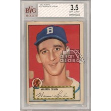 Warren Spahn 1952 Topps Card #33 BVG 3.5 Very Good+ (225)