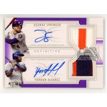George Springer/Yordan Alvarez 2020 Topps Definitive Autograph Patch Card 10/10