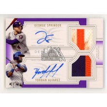 George Springer/Yordan Alvarez 2020 Topps Definitive Autograph Patch Card 04/10