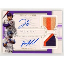 George Springer/Yordan Alvarez 2020 Topps Definitive Autograph Patch Card 09/10