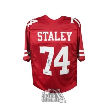 Joe Staley Autographed San Francisco  Custom Red Football Jersey - BAS