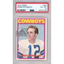 Roger Staubach 1972 Topps Rookie Card #200 PSA 6 EX-MT
