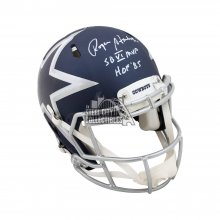 Roger Staubach HOF SB MVP Autographed Cowboys AMP Authentic Full-Size Football Helmet - BAS COA