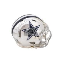 Roger Staubach Autographed Dallas Cowboys Chrome Mini Football Helmet - BAS