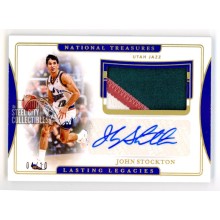 John Stockton 2019-20 Panini National Treasures Autograph Patch Card #LLJST 4/10