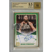 Braun Strowman 2020 Topps Transcendent WWE Green Autograph Card 04/15 BGS 9.5