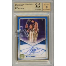 AJ Styles 2020 Topps Transcendent WWE Blue  Autograph Card 3/5 BGS 9.5