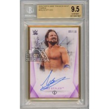 AJ Styles 2019 Topps Transcendent Purple Autograph Card 09/10 BGS 9.5 Gem Mint