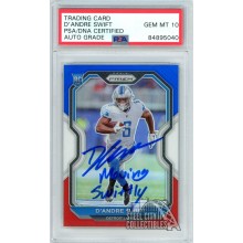 D'Andre Swift 2020 Panini Prizm R/W/B "Moving Swiftly" Autograph Rookie Card #358 PSA/DNA 10
