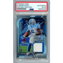 D'Andre Swift 2020 Panini Prizm Autograph Rookie Jersey Card #18 PSA/DNA (Light Blue)