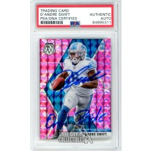 D'Andre Swift 2020 Panini Mosaic Pink "One Pride" Autograph Rookie Card #215 PSA/DNA